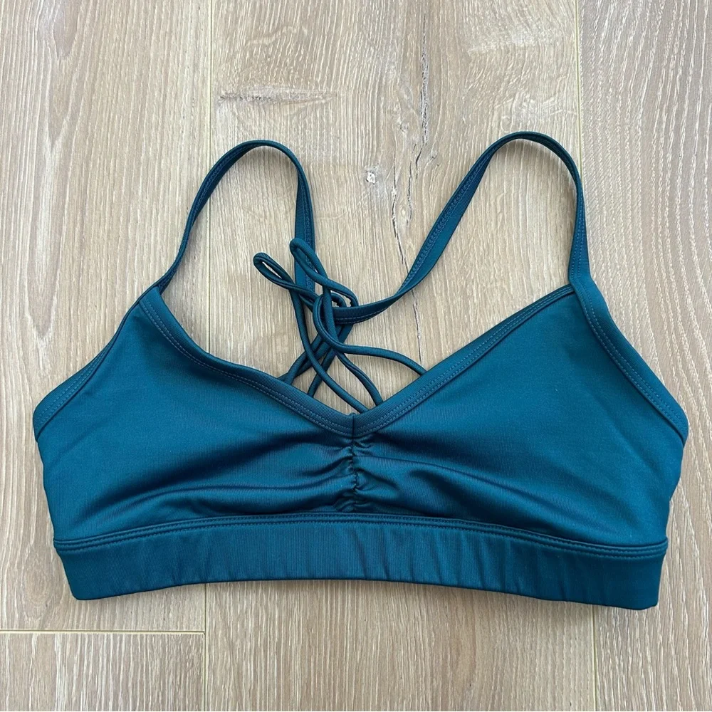 Alo Yoga Sunny Strappy Back Sports Bra Blue Size Extra Small - Picture 1 of 4